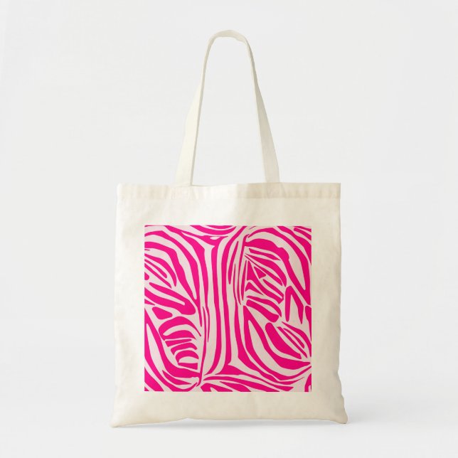 Pink zebra print tote bag (Front)