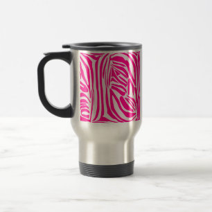 Pink zebra print travel mug