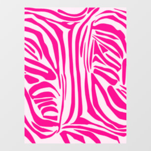 Pink zebra print window cling