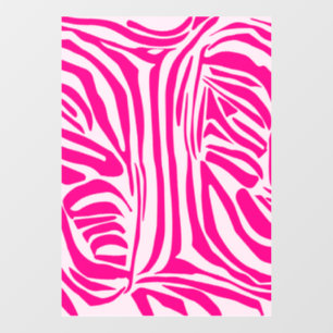 Pink zebra print window cling
