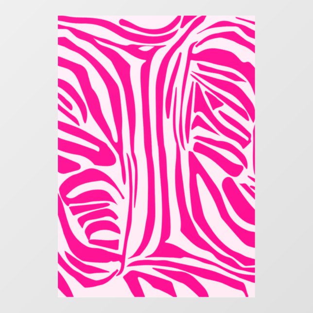 Pink zebra print window cling (Sheet)