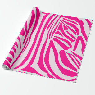 Pink zebra print wrapping paper