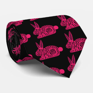 Pink Zebra Rabbit Tie