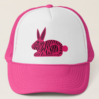 Pink Zebra Rabbit Trucker Hat