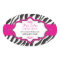 Pink Zebra Ribbon Promotional Stickers