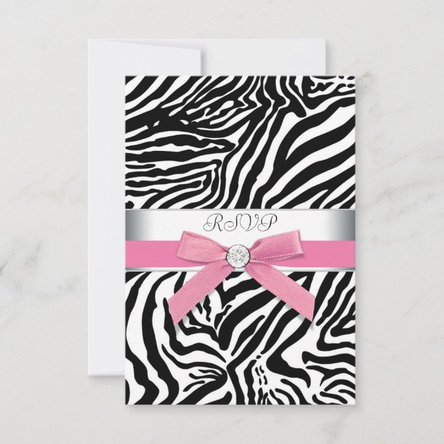 Pink Zebra RSVP Card (Front)