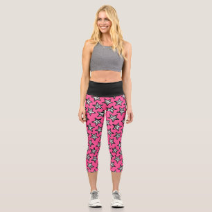 Pink Zebra Stars Capri Leggings