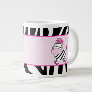 Pink Zebra Stripe 20oz Jumbo Coffee Mug w/ Zebra
