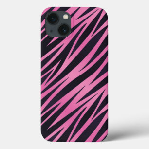 Pink Zebra Stripe Background iPhone 13 Case