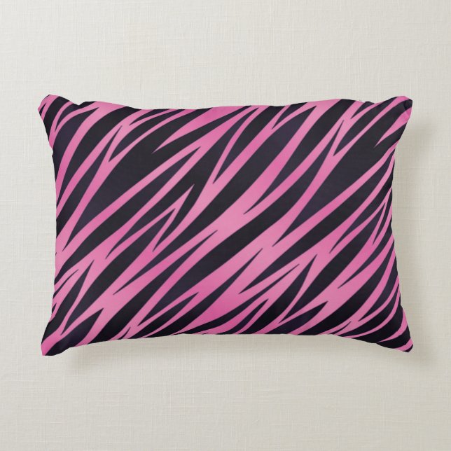 Pink Zebra Stripe Background Decorative Cushion (Front)