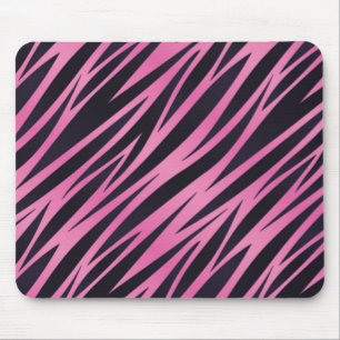 Pink Zebra Stripe Background Mouse Mat