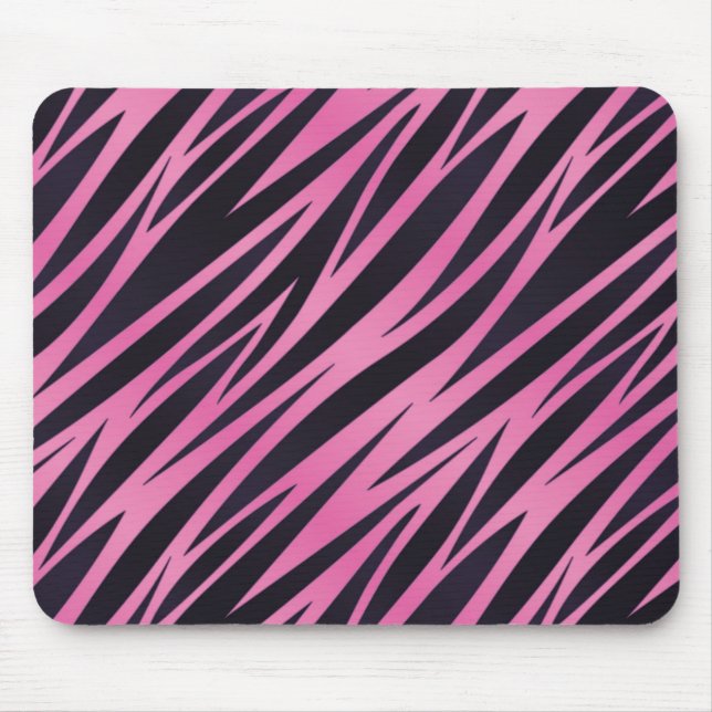 Pink Zebra Stripe Background Mouse Mat (Front)