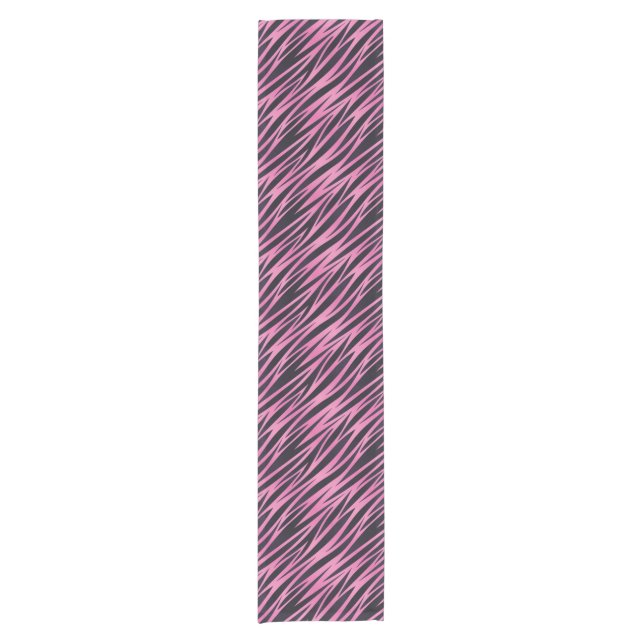 Pink Zebra Stripe Background Short Table Runner (Front)