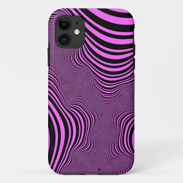 Pink Zebra Stripes Case-Mate iPhone Case (Back)