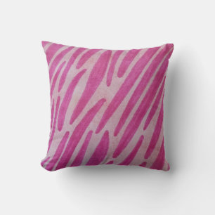 Pink zebra stripes cushion