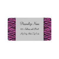 Pink Zebra Stripes Labels
