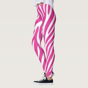Pink Zebra Stripes Leggings