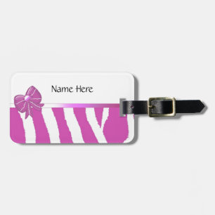 Pink Zebra Stripes Luggage Tag