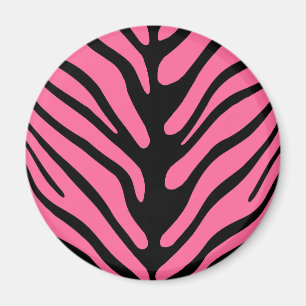 Pink Zebra Stripes Magnet