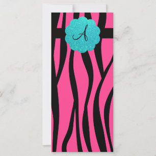 Pink zebra stripes monogram