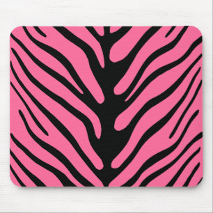 Pink Zebra Stripes Mouse Mat