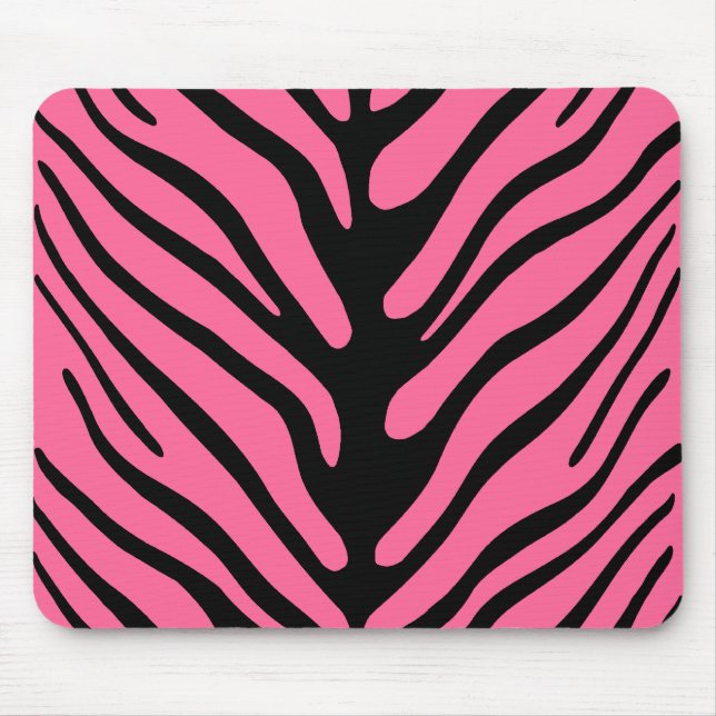 Pink Zebra Stripes Mouse Mat (Front)