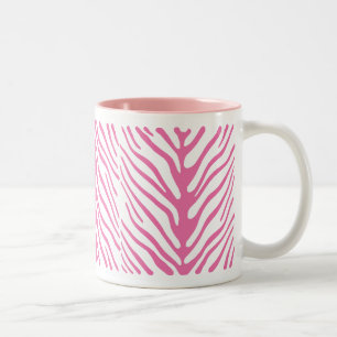 Pink Zebra Stripes Two-Tone Coffee Mug