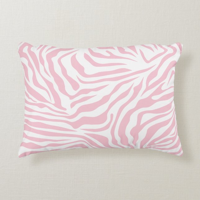Pink Zebra Stripes Wild Animal Print Zebra Pattern Decorative Cushion (Front)