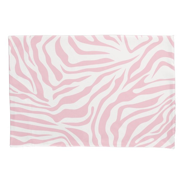 Pink Zebra Stripes Wild Animal Print Zebra Pattern Pillowcase (Front)