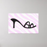 Pink Zebra Stripes With Black Shoe