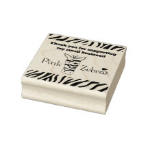Pink Zebra Thank You Stamp | Business Supplies