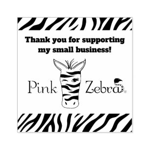 Pink Zebra Thank You Stamp   Business Supplies