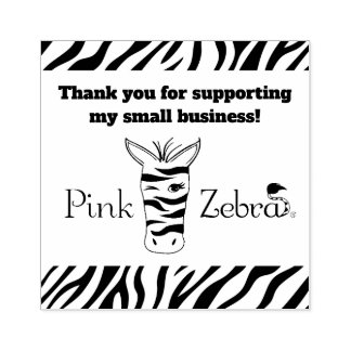 Pink Zebra Thank You Stamp | Business Supplies