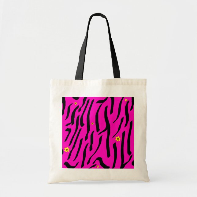 Pink Zebra Tote Bag (Front)