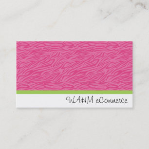 Pink Zebra with Green Stripe Calling Card