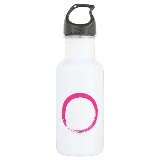 Pink Zen Symbol / Enso Circle 532 Ml Water Bottle (Front)