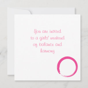 Pink Zen Symbol / Enso Circle Invitation