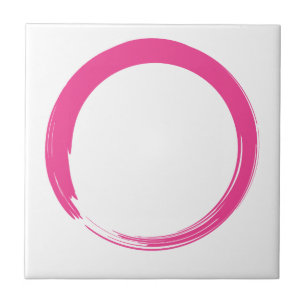 Pink Zen Symbol / Enso Circle Tile