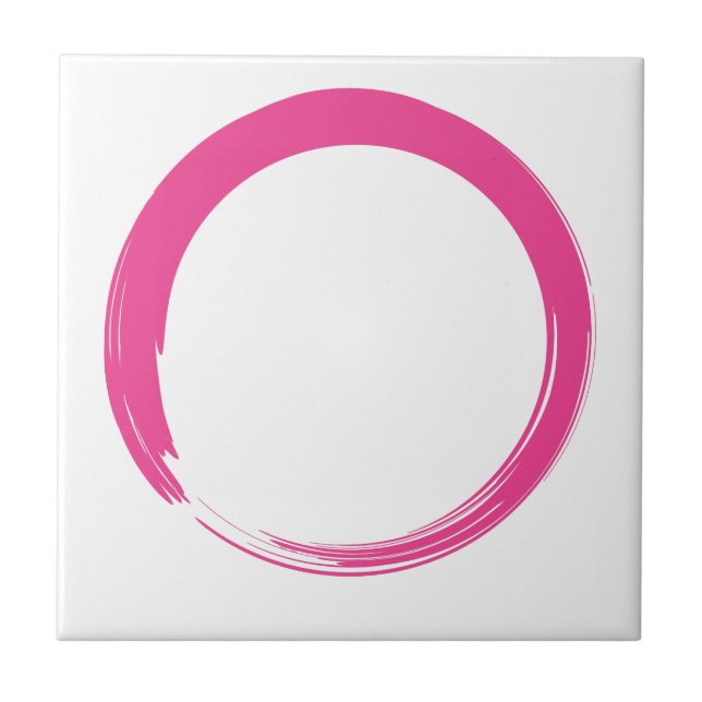 Pink Zen Symbol / Enso Circle Tile (Front)
