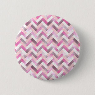 Pink Zig Zag Quilt Pattern Gifts for Her 6 Cm Round Badge