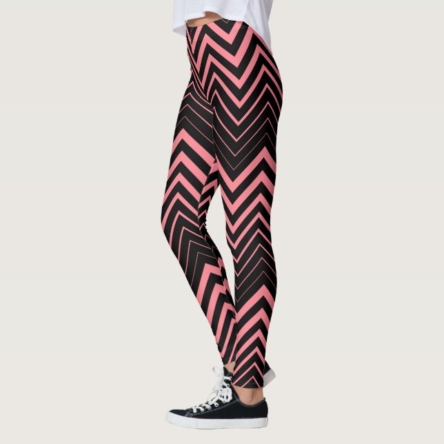 Pink Zigzag Chevron Leggings (Left)