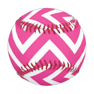 Pink Zigzag Chevron Pattern Baseball