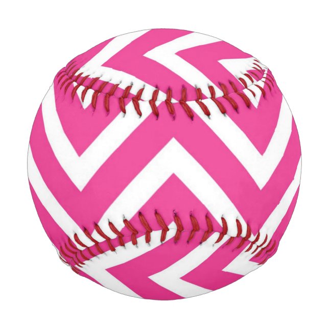Pink Zigzag Chevron Pattern Baseball (Front)