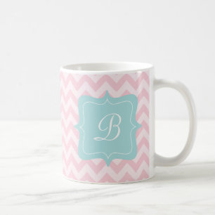 Pink Zigzag Monogram Coffee Mug