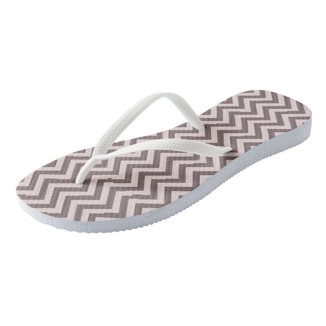 pink ZigZag pattern Flip Flops (Angled)