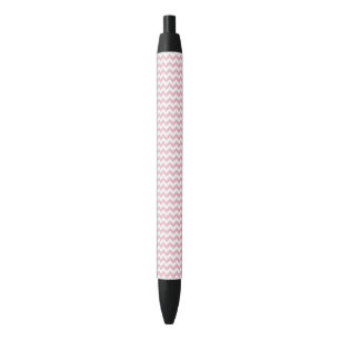 Pink Zigzag, Pink Chevron, Geometric Pattern Black Ink Pen