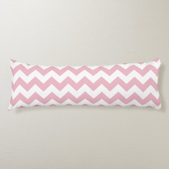 Pink Zigzag, Pink Chevron, Geometric Pattern Body Cushion (Front)
