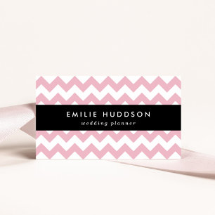 Pink Zigzag, Pink Chevron, Geometric Pattern Business Card
