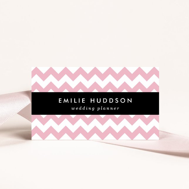 Pink Zigzag, Pink Chevron, Geometric Pattern Business Card (Creator Uploaded)