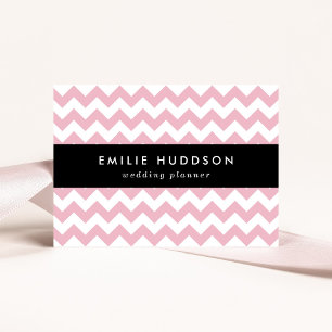 Pink Zigzag, Pink Chevron, Geometric Pattern Business Card